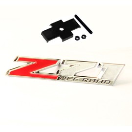 Yoaoo 1x OEM 5 Inches Grille Z71 Off Road Emblems Badge 3D Compatible with Silverado 1500 2500Hd Sierra Suburban Colorado Shiny Chrome Red