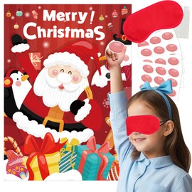 VEQENIFY Christmas Party Games Supplies, Pin Wall Stickers with Stickers Eyes, Children's Funny Activity Tool, Christmas Parties, Party Accessories for Children, Birthday, Christmas Gift