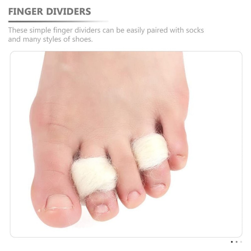 Artibetter Pack of 4 Lambswool for Toes, Soft Toe Separator,