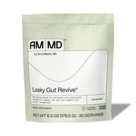 Amy Myers MD Leaky Gut Revive Powder for Leaky Gut Repair -L Glutamine, Slippery Elm -Supports Constipation, Diarrhea, Bloating, Heartburn, SIBO -Licorice & Marshmallow Root - Unflavoured-6.30 Oz