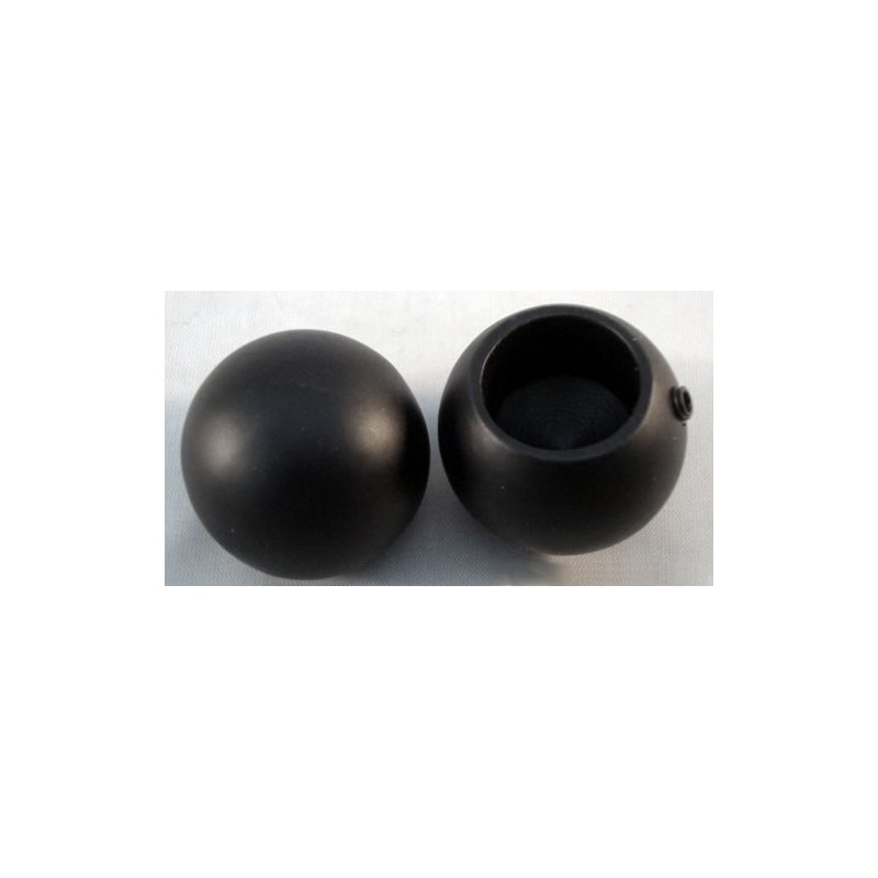 Gardinia Ball 2 x End Pieces, Metal, Matt Black, for