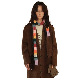 PEAINJ Striped Scarf for Women - Knit Long Skinny Colorful Winter Fashion Neck Scarf - Y2k Accessories