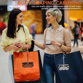 Sunglasses Case, 3Pcs Soft Leather Sunglasses Bag, Portable Glasses Organizer Pouch, Pu Leather Eyeglass Case with Lanyard Sunglasses for Women Men (Gray + Orange + Khaki)