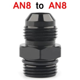 USA (4) ORB-8 O-Ring Boss -8AN to -8AN Male Adapter Fitting Straight Black Anodized
