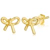 ALEXCRAFT Bow Earrings Gold/Silver Hoop Earrings Women's Zirconia Penlen Bow
