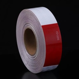 Max-Bencoo Reflective Tape 2" X 160' Red/White High Intensity DOT-C2 Trailer Reflector Tape Outdoor Waterproof Conspicuity Self-Adhesive Reflectors for Cars, Trucks, Trailers, Boats, Signs (160 FT)
