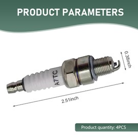 Anyhut 4 PCS A7TC Spark Plug with Nut, Fit for GY6 50cc 70cc 90cc 100cc 110cc 125cc 150cc ATVs Dirt Bikes Go Karts Mopeds Scooters Quad 4 Wheelers Pit Bikes Racing Bikes (White)​
