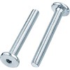 M8 (8mm x 45mm) Silver Flat Head Furniture Screw Hex