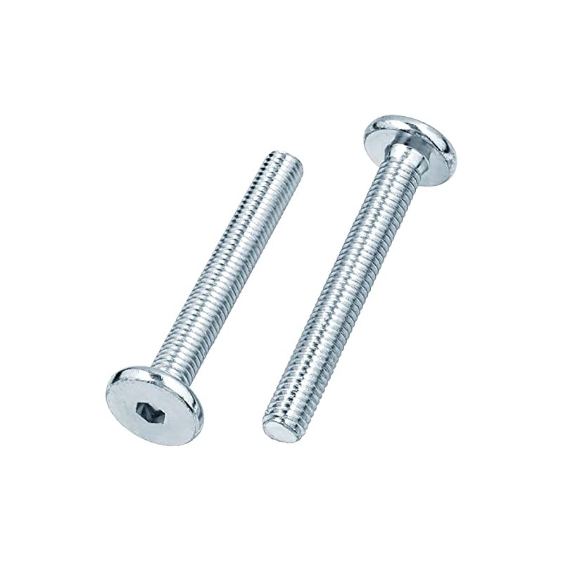 M8 (8mm x 45mm) Silver Flat Head Furniture Screw Hex