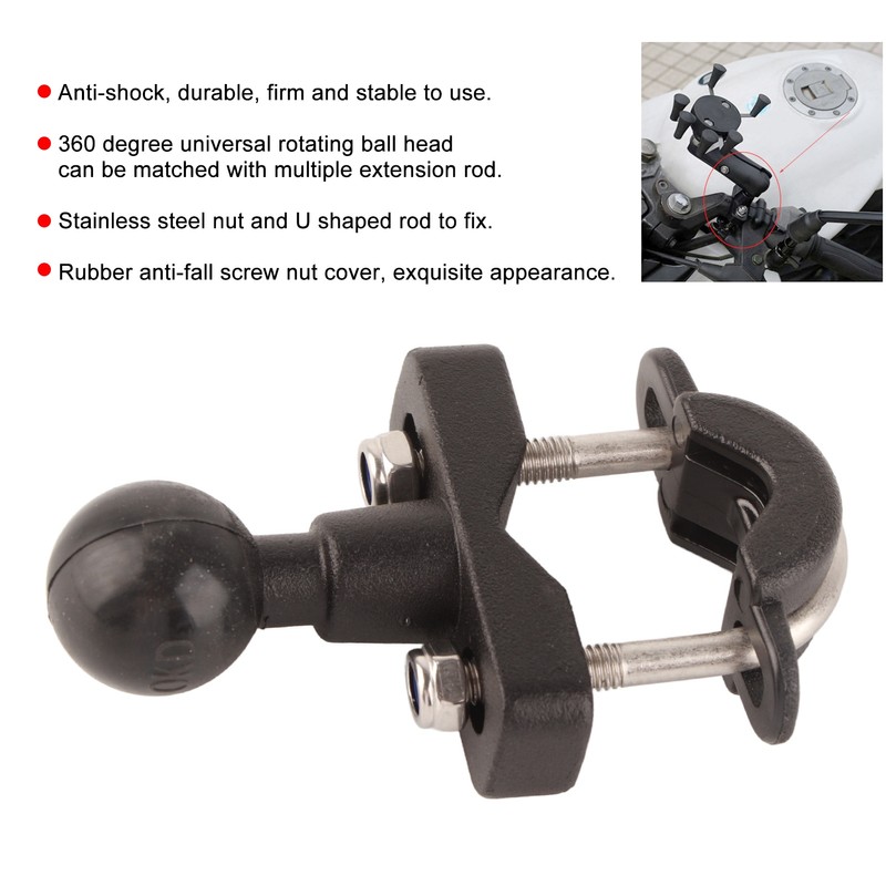 Motorcycle Handlebar Rail Ball Mount Base Kit Phone Holder Fixing