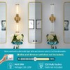 Vaziden Bathroom Light Fixtures, Gold Wall Sconce in Threaded Glass