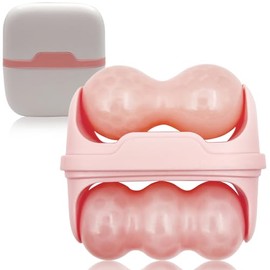 Facial Ice Roller for Face & Eyes, 2-in-1 Skin Care Cooling Roller with Travel Storage Case, Self-Care Beauty Tool Gift for Men and Women (Pink, 1 Pc)