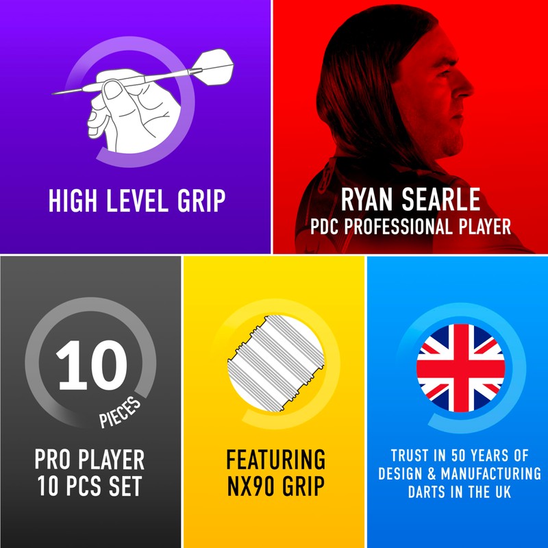 Harrows Ryan Searle Heavy Metal Series 2 Player Dart Set