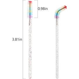 100 Cepillos de Cristal para Pestañas, Cejas Y Extensiones de Pestañas con Mango de Colores (Blanco Y Multicolor).