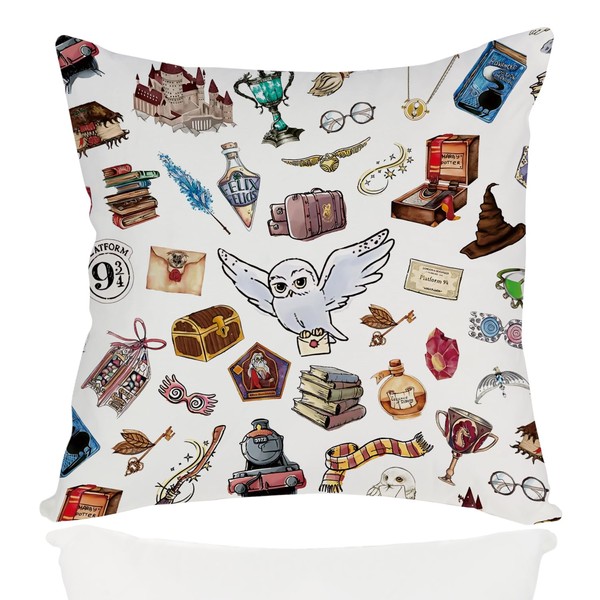 Harry Reading Pillow Covers for Book Lovers Gifts,Wizard Gift Pillow