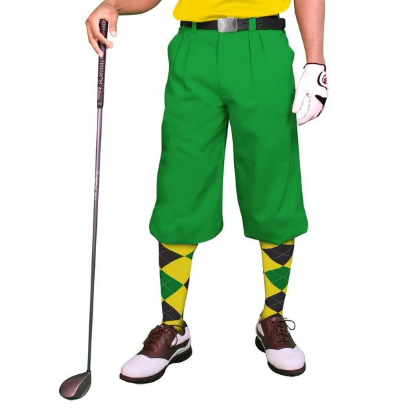 Golf Knickers Lime Microfiber (Plus Fours) for Men - 42"