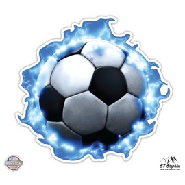 GT Graphics Soccer Ball Lightning - 20" - Large Size Vinyl Sticker - for Truck Car Cornhole Board