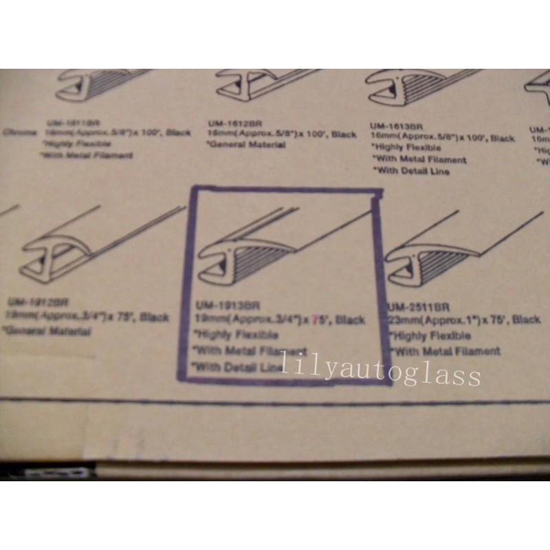 NAGD Flexline Windshield Auto Glass Universal Molding Flexible Trim Rubber