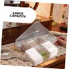 Ciieeo Acrylic Cotton Pad Holder with Clear Lid Multi Compartment