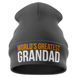 Gifts for Men - Worlds Best Grandad Funny Beanie Hat Novelty Gifts for Men (Dark Grey)