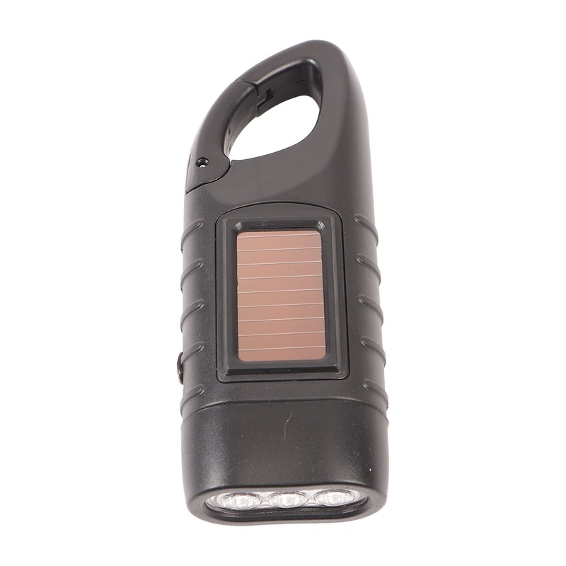Hand Crank Solar Powered Rechargeable Flashlight Mini Solar Flashlight for