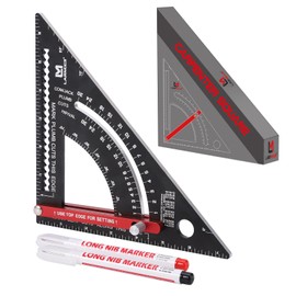 LARMEIL Carpenter Square 7 inch Woodworking Tools Adjustable Rafter Square Carpenter Tools, Combination Square Framing Square, Aluminium Carpentry Squares, Gift for Carpenters