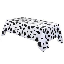 Animal Birthday Party Decorations - 54" x 108" Cow Print Plastic Tablecloth and Table Cover for Arts & Crafts Perfect for Farm Animal Themed Birthday Party Supplies and Baby Showers 4 Packs