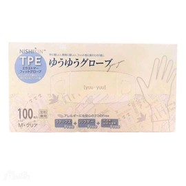 Nishikin Yuyu Gloves, TPE, Pack of 100, Clear (M)