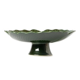 Ceramic Fruit Bowl for Kitchen Counter, Decorative bowl, Pedestal bowl, Footed bowl, Modern fruit bowl, Large fruit bowl, Decorative bowls for home décor, Green fruit bowl, 10.5 "