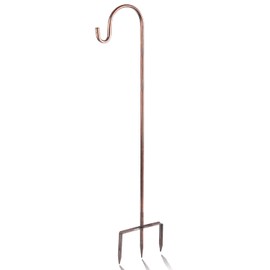 EXCMARK Shepherd Hook 48 inch 1/2 inch Thick Use at Weddings, Hanging Solar Lights, Lanterns, Bird Feeders, Metal Hanger Hook. (Bronze, 48 inch) U.S. Patent.