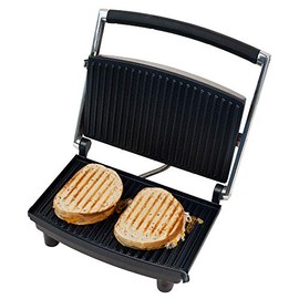 Classic Cuisine 985590BYL Panini Press Grill and Gourmet Sandwich Maker for Healthy Cooking, 12" x 10", Black