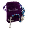 Nazareth Store Deep Blue Crystal Beads Rosary Catholic Necklace Holy