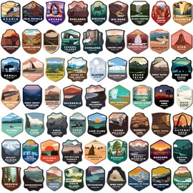 Kingdder 63 Pcs USA National Parks Magnet Outdoor Nature Traveling Camping Exploring Hiking Inspired Magnetic Refrigerator Stickers USA Travel Adventure Parks Souvenirs Gifts
