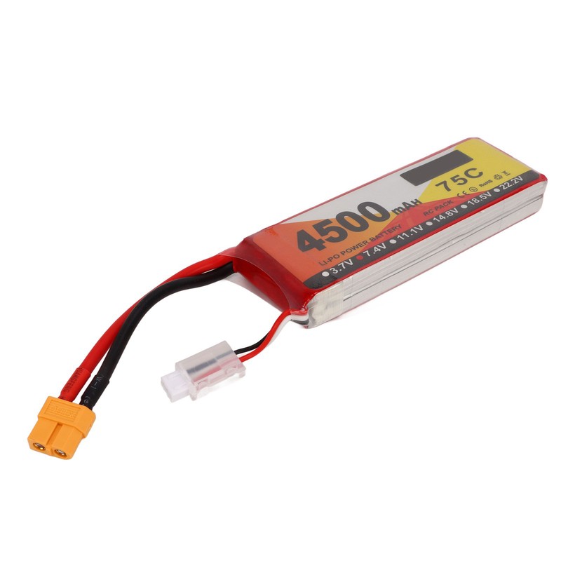 Lipo Battery 75C Discharge Rate 4500mAh Capacity 7.4V 2S Lipo
