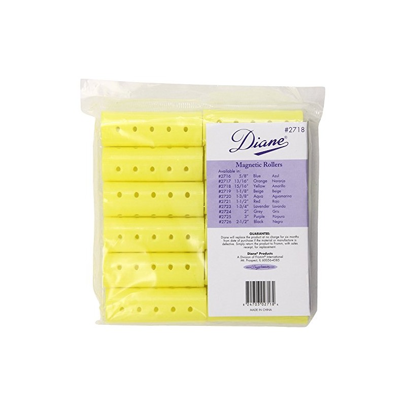 Diane Magnetic Rollers, Yellow, 15/16 Inch