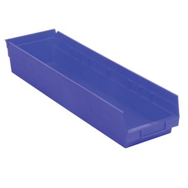 Plastic Shelf Bin Nestable 6-5/8"W X 23-5/8" D X 4" H Blue - Lot of 6