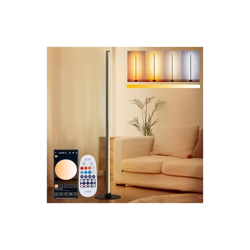 YOSION Smart Floor Lamp, 5.3FT Height LED Standing Lamp with