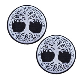 2PCS Yggdrasil The Tree of Life in Norse Iron On Patch, Decorative Fabric Embroidered Patch for Bags Hats Clothes Jacket Jeans Backpacks