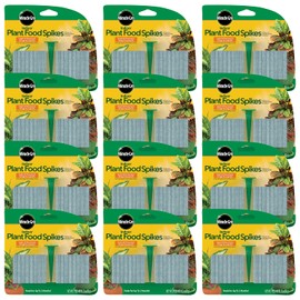 Scotts Indoor Plant Food Spikes, Includes 48 Spikes - Continuous Feeding for all Flowering and Foliage Houseplants - NPK 6-12-6, 48 Count (Pack of 12)