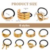 8Pcs Gold Hair Cuffs for Ponytails Hair Ties Fashion Glossy
