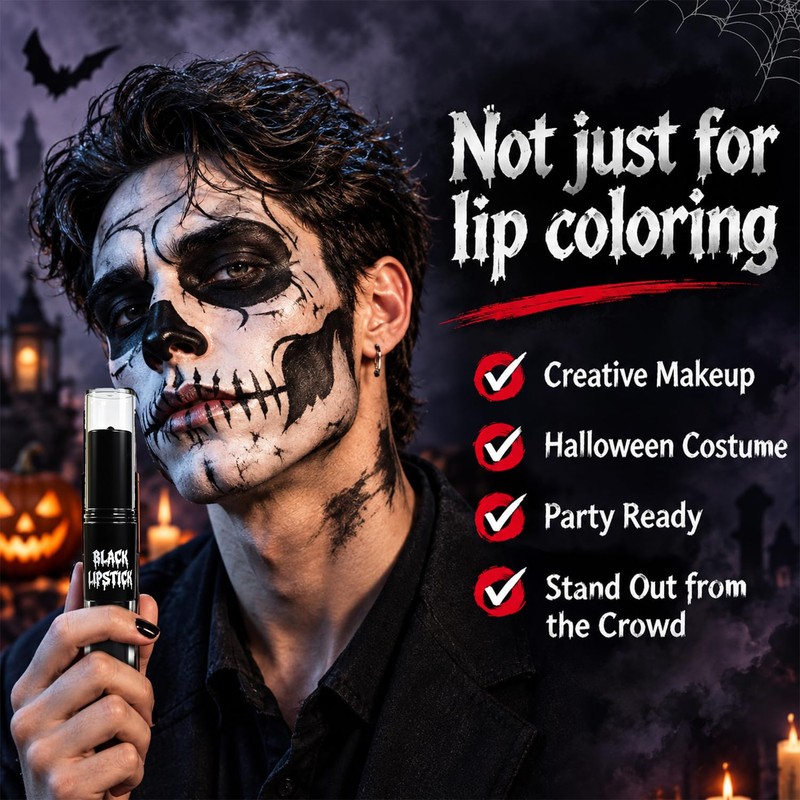 2-in-1 Black Liquid Lipstick & Lip Liner Pencil Kit for