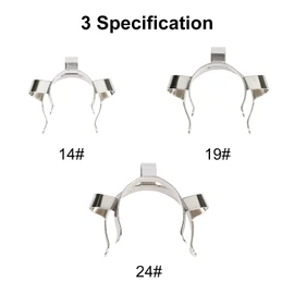 XCD Metal Joint Clips for 14/20 Glass Ground Joint Lab Accessory, 5 Pieces Nickel-Plated Steel Joint Clips 14 mm Lab Keck Clamp #14 Keck Clips
