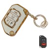 OVIOBOER For Jeep Key Fob Cover with Keychain, White Soft