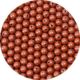 1000 abalorio redondas de acrílico café liso de 6 mm, bolas acrílicas redondas de bolas de chicle, abalorio gruesas, abalorio de resina de plástico para hacer collares y pulseras, suministros de manualidades