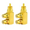 WMYCONGCONG 2 PCS RCA Splitter Adapter RCA Male to 2