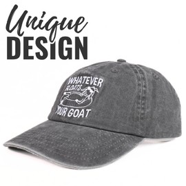 InnoBeta Goat Gifts for Goat Lovers, Embroidered Cap, Adjustable Hat Gifts Accessory for Birthday & Christmas Grey