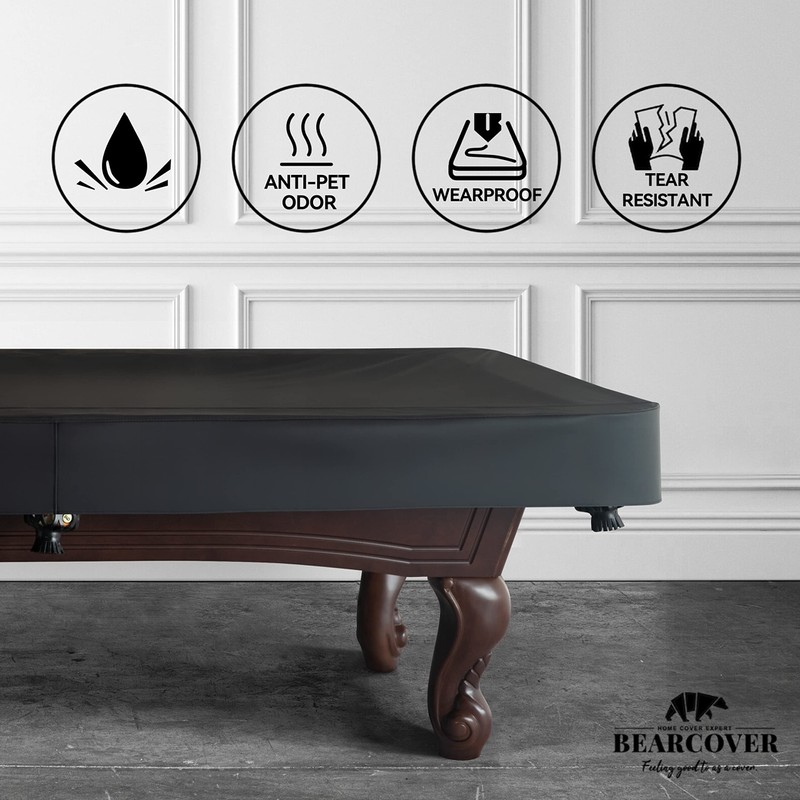 Heavy Duty Leatherette Billiard Pool Table Cover, Waterproof & Tearproof