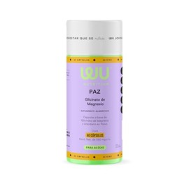 WU Nutrition PAZ - Glicinato de Magnesio + Arándano | Magnesio de Alta Absorción para Relajación y Sueño Reparador - Apoyo Natural para Estrés y Ansiedad | 60 Cápsulas para un mes