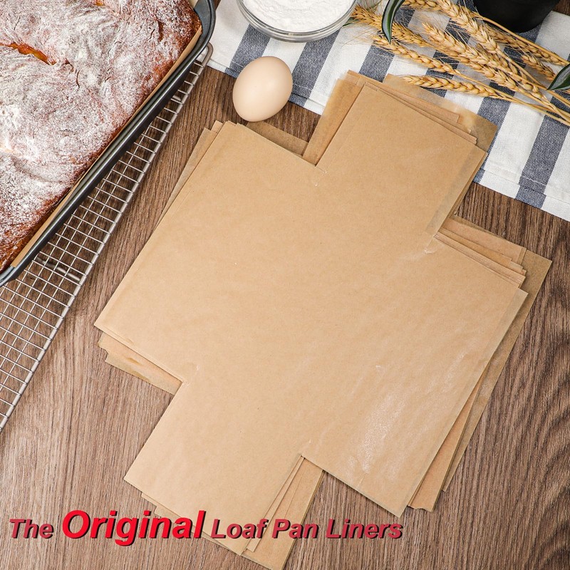Webake Unbleached Parchment Paper Loaf Pan Liners for Baking Bread