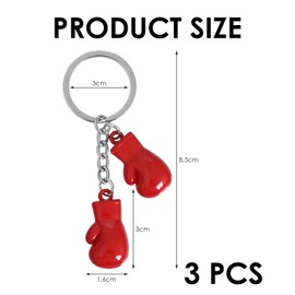 3 Pieces Boxing Glove Keychains, Creative Keychains, Sports Element Keychains, Gift Keychains, Fashion Keychains, black, Modern